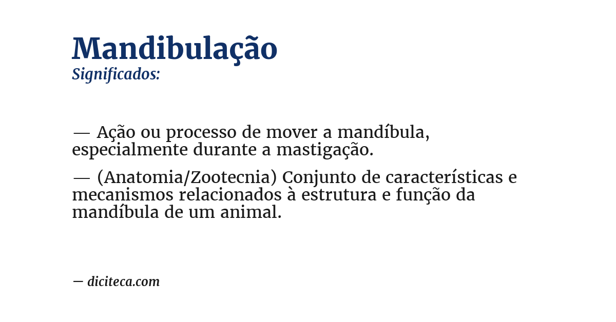 Significado de mandibulação