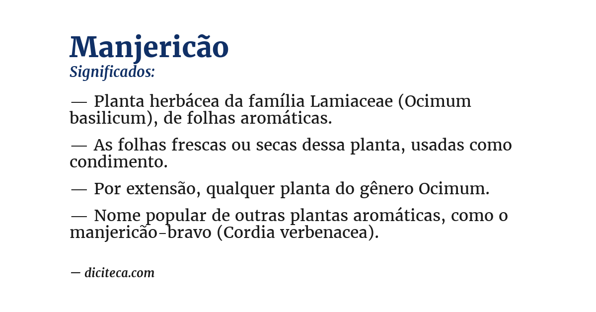 Significado de manjericão