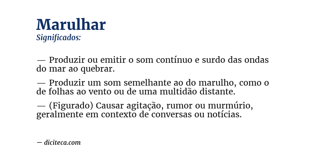 Significado de marulhar