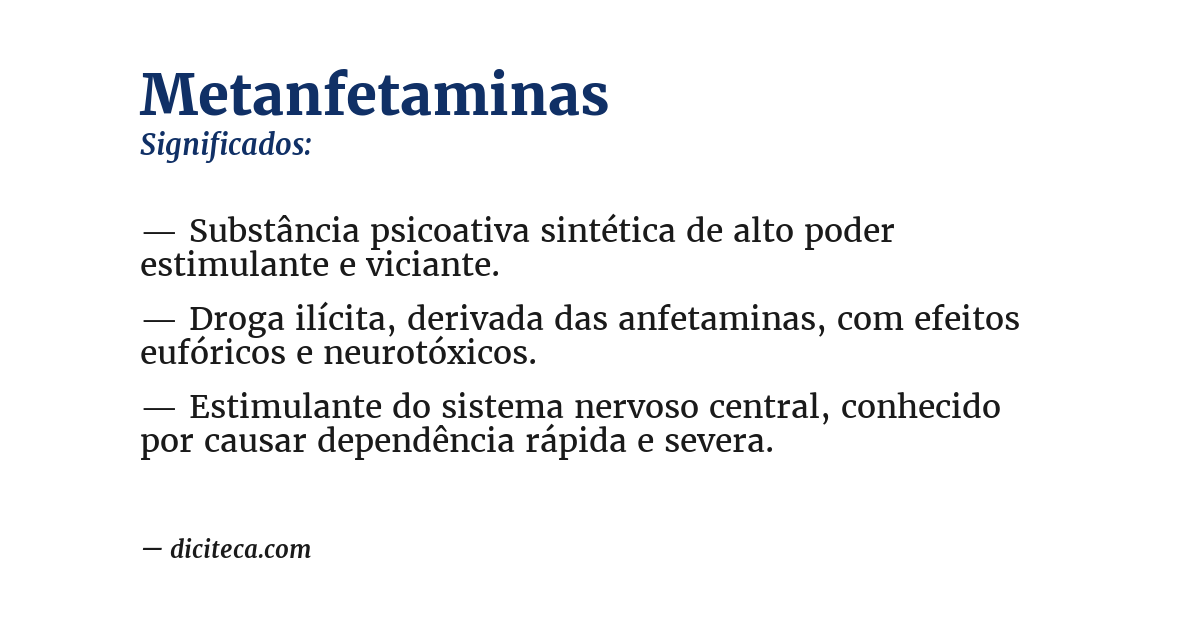 Significado de metanfetaminas