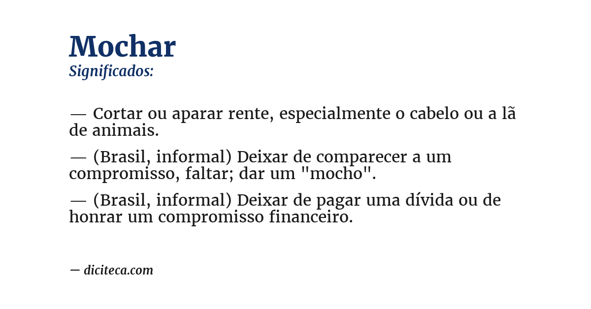 Significado de mochar