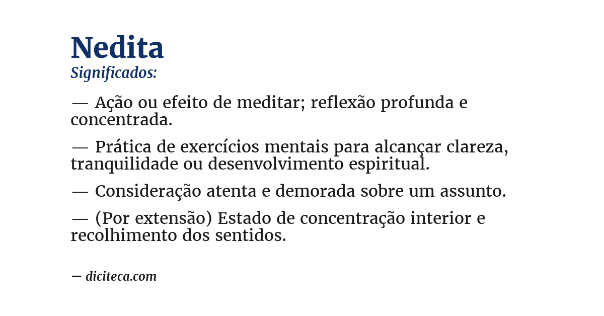 Significado de nedita