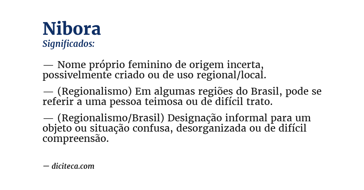 Significado de nibora