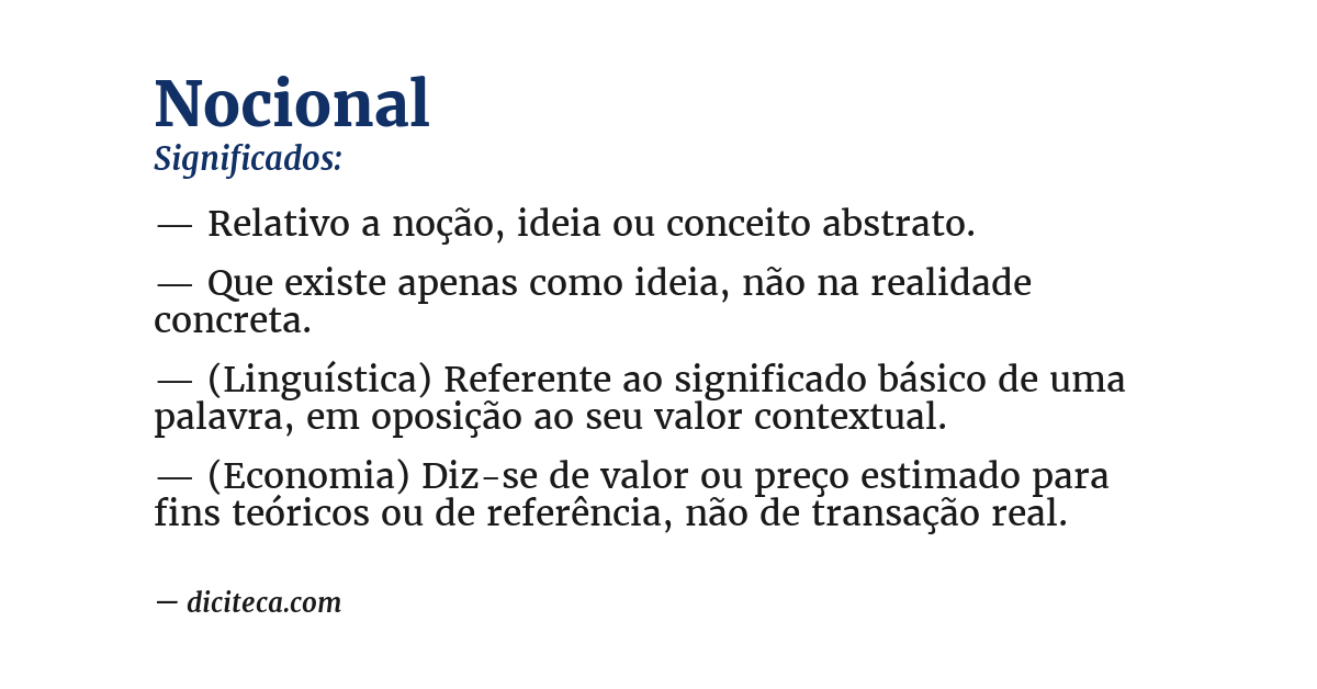Significado de nocional
