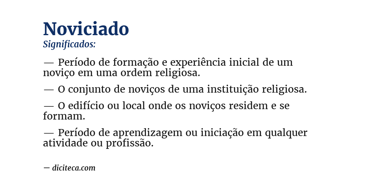 Significado de noviciado
