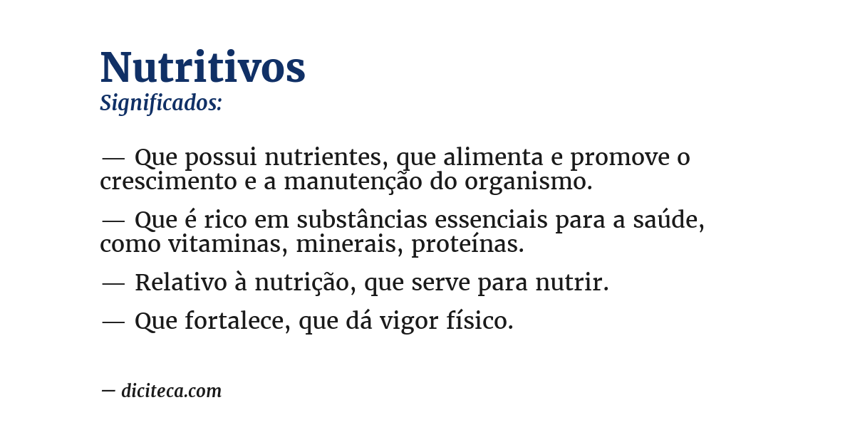 Significado de nutritivos