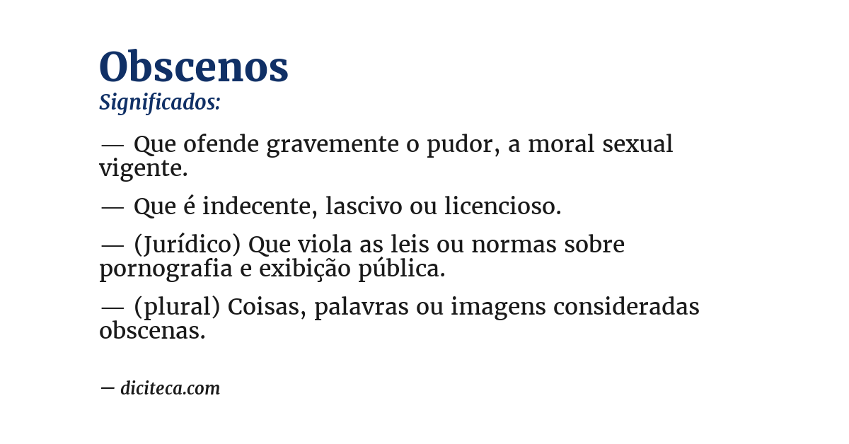 Significado de obscenos