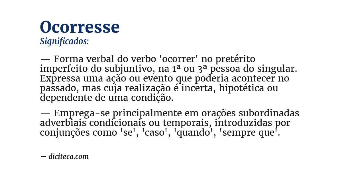 Significado de ocorresse