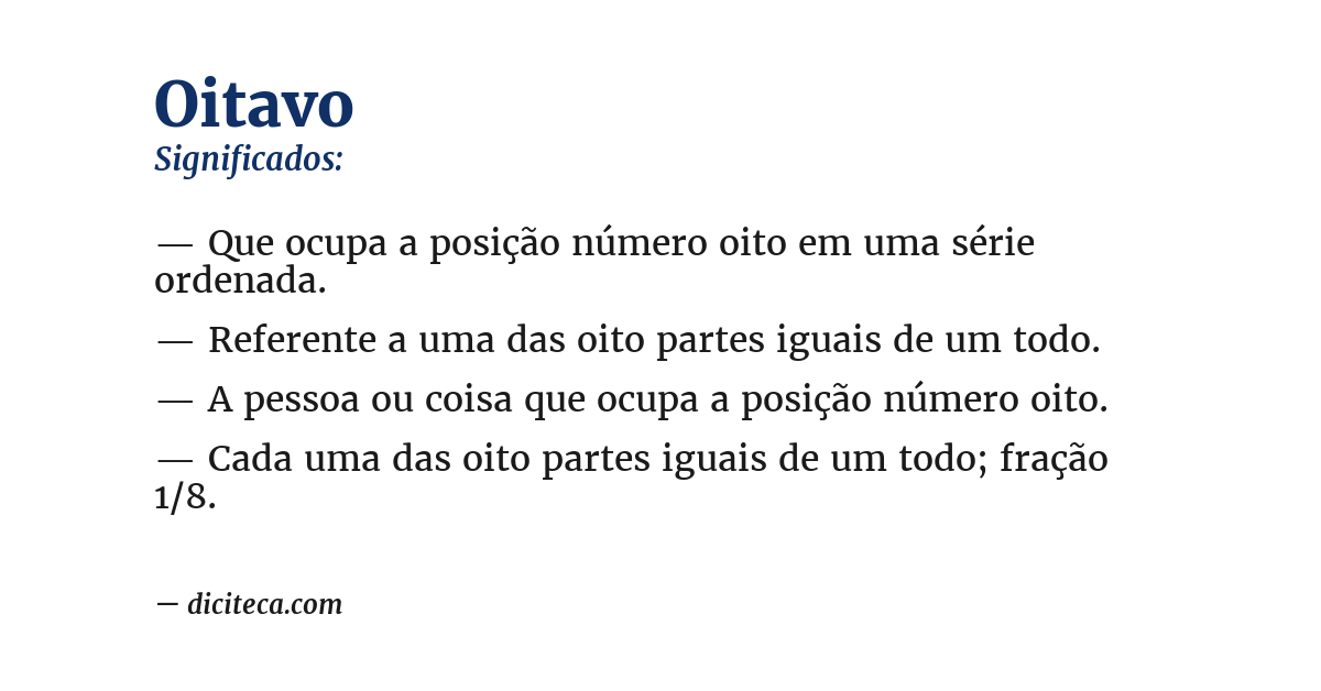 Significado de oitavo