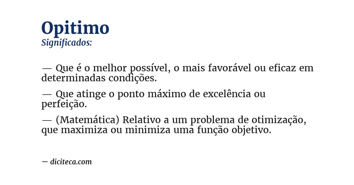 Significado de opitimo