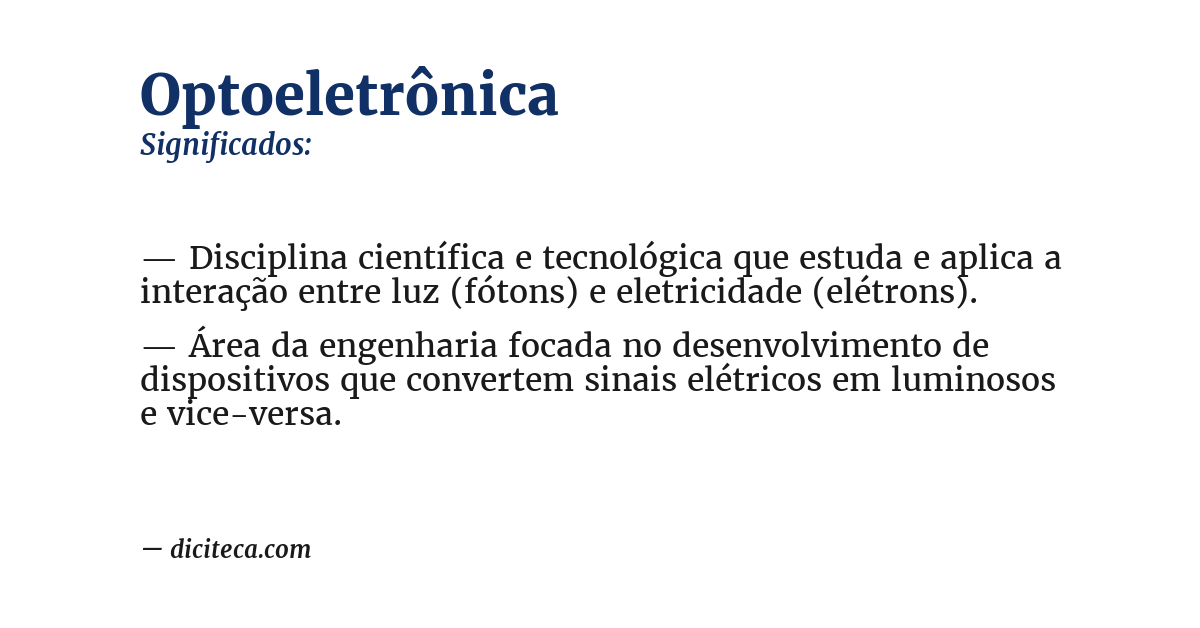 Significado de optoeletrônica