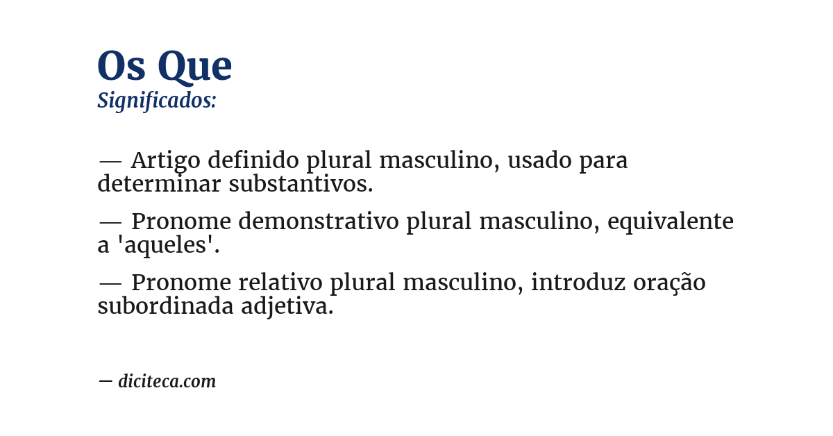 Significado de os que