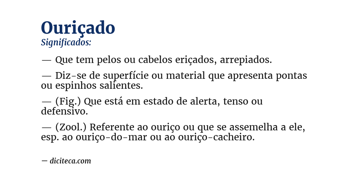 Significado de ouriçado