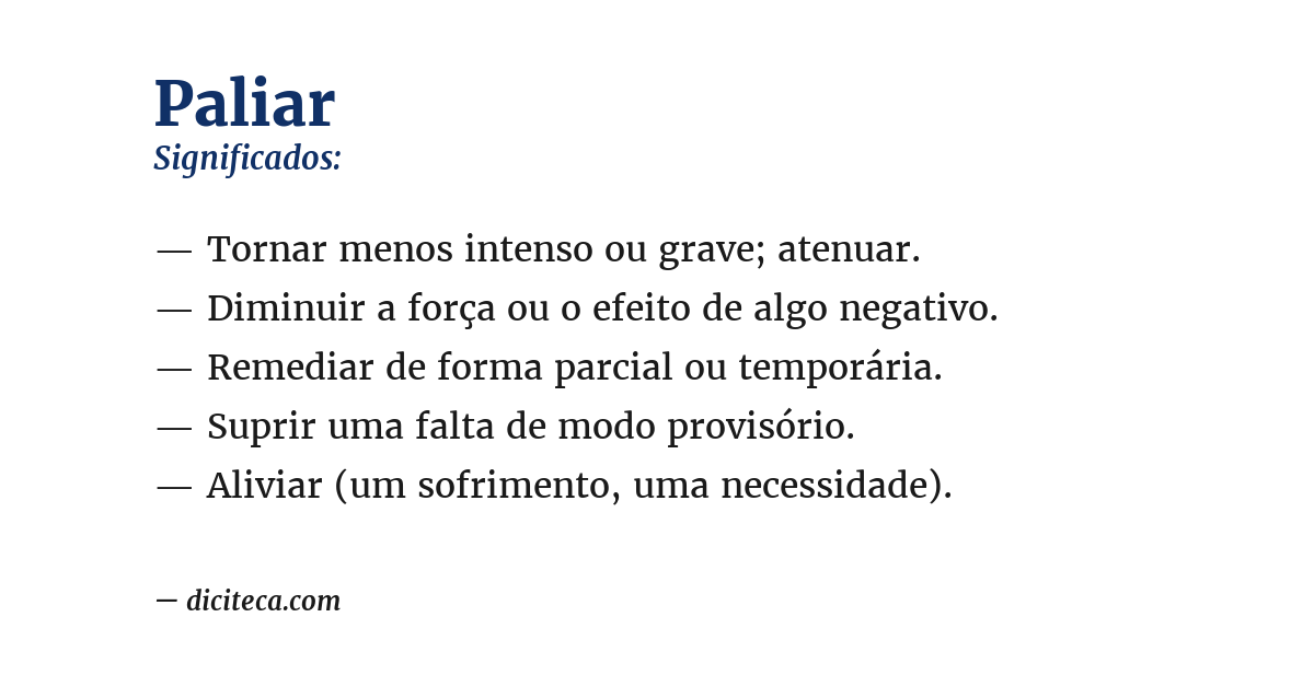Significado de paliar
