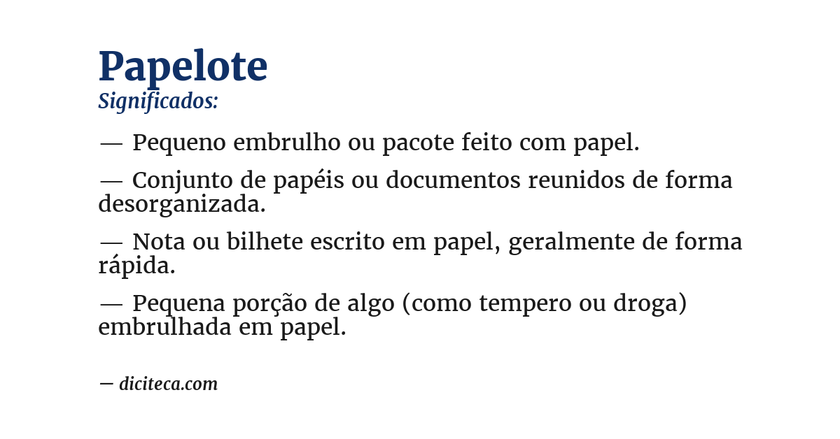 Significado de papelote