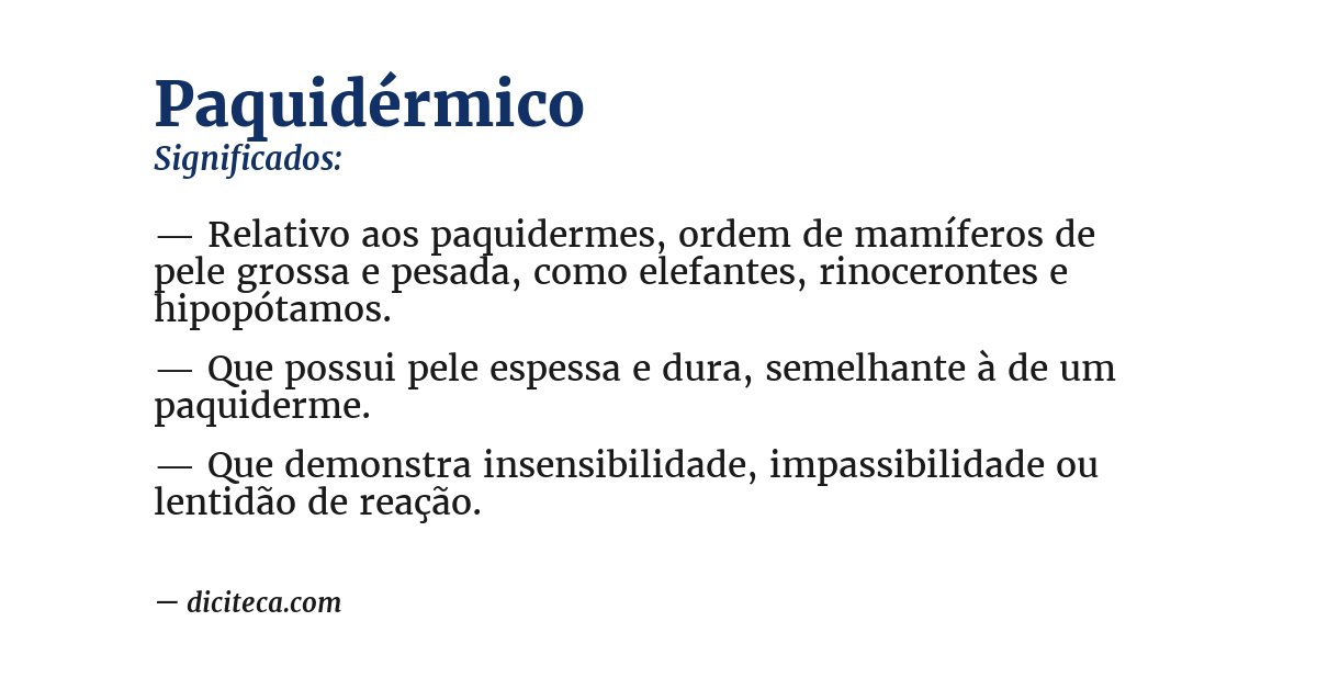 Significado de paquidérmico