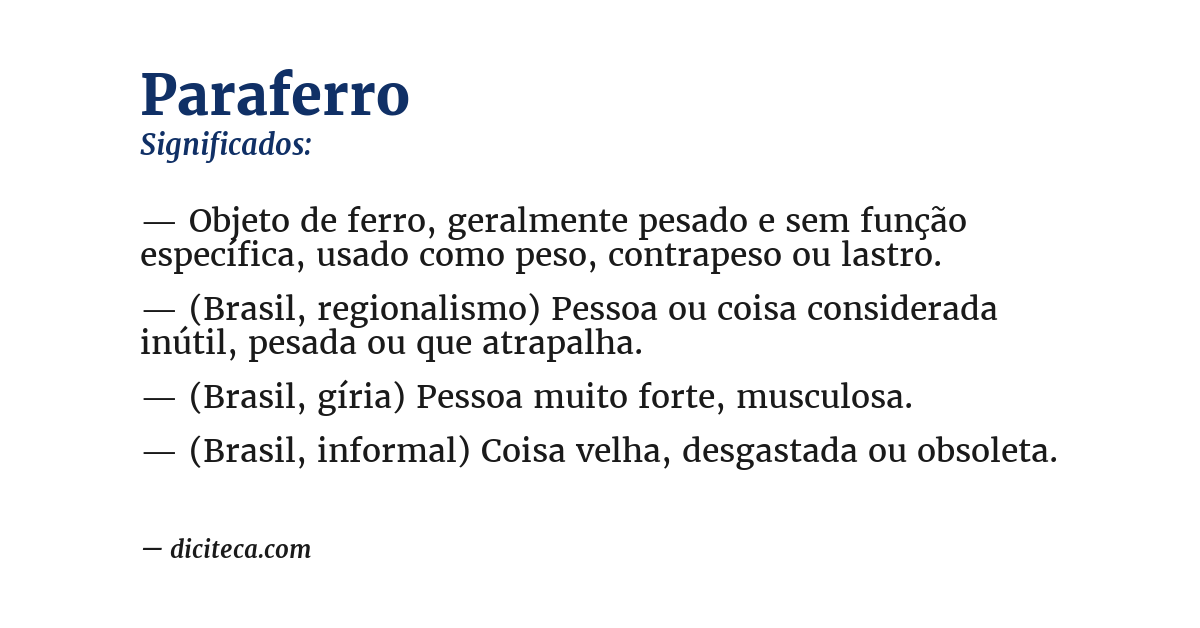 Significado de paraferro