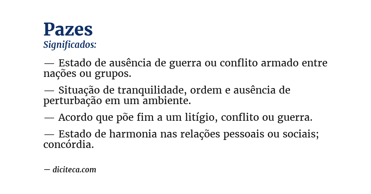 Significado de pazes