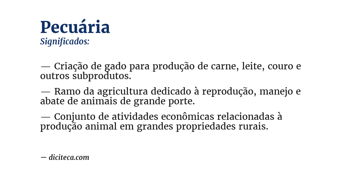 Significado de pecuária
