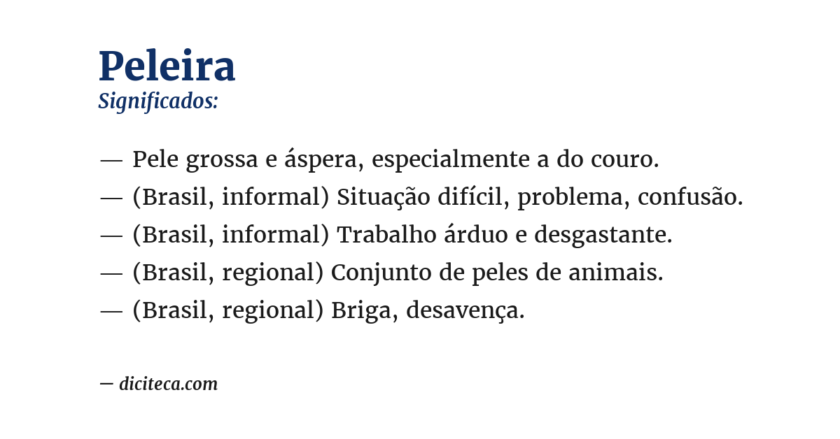 Significado de peleira