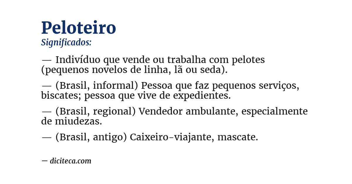 Significado de peloteiro