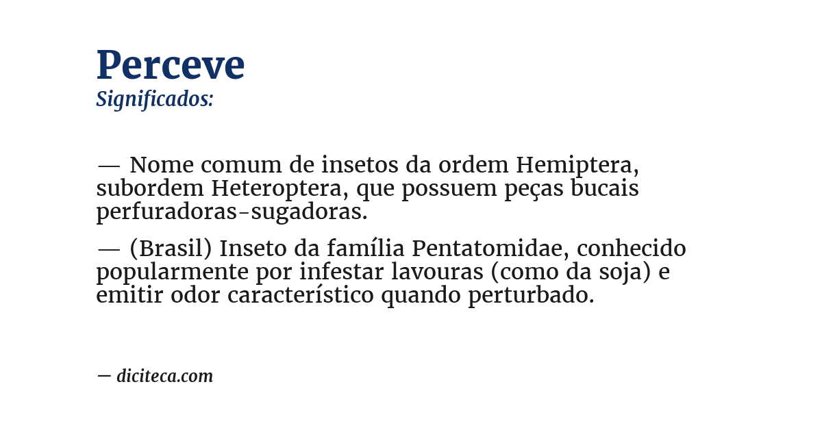 Significado de perceve