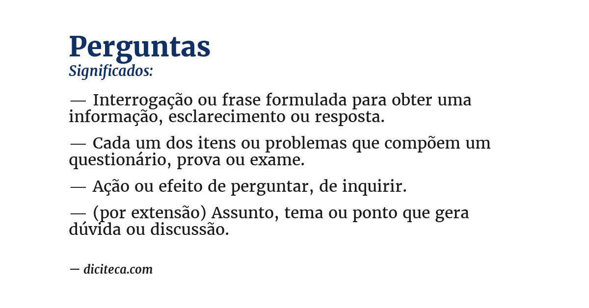 Significado de perguntas