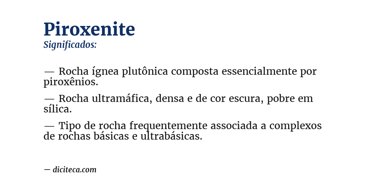 Significado de piroxenite