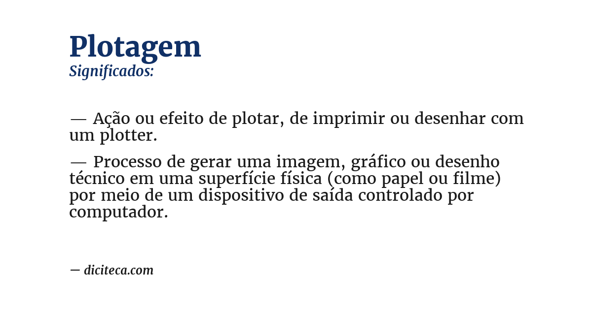 Significado de plotagem