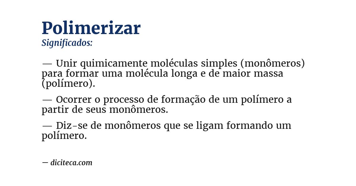 Significado de polimerizar