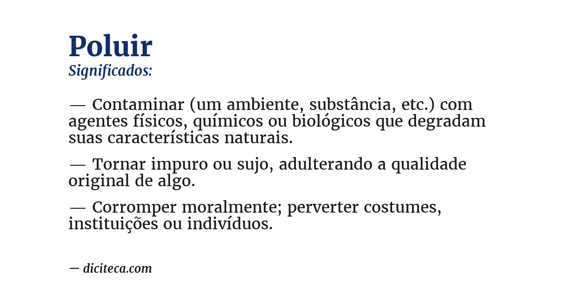 Significado de poluir