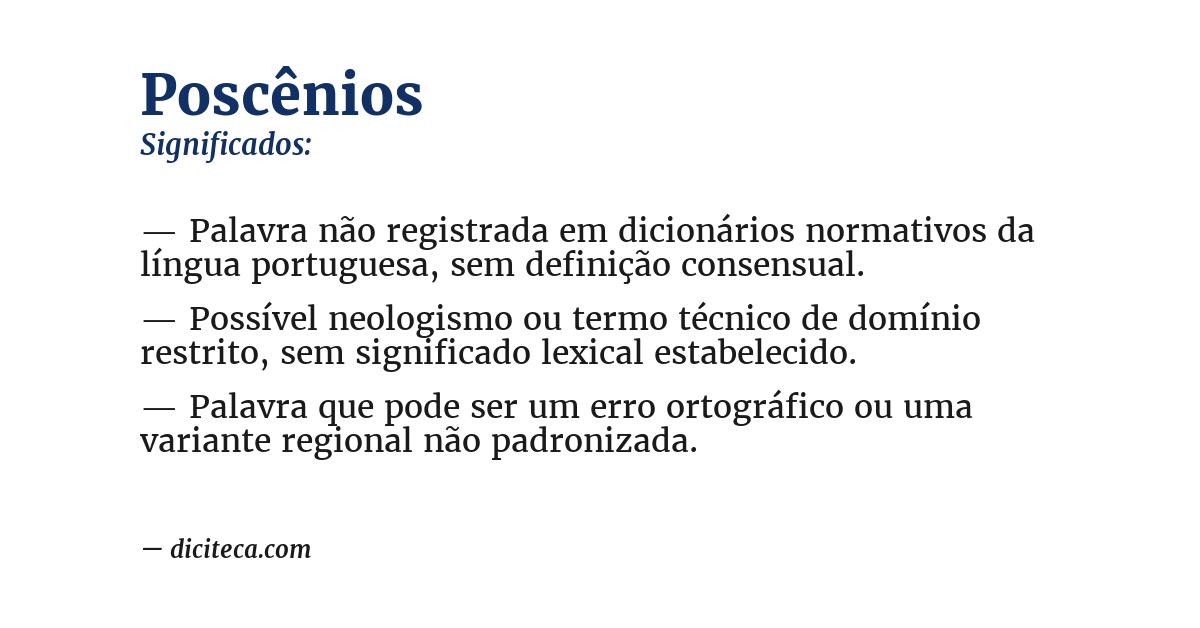 Significado de poscênios
