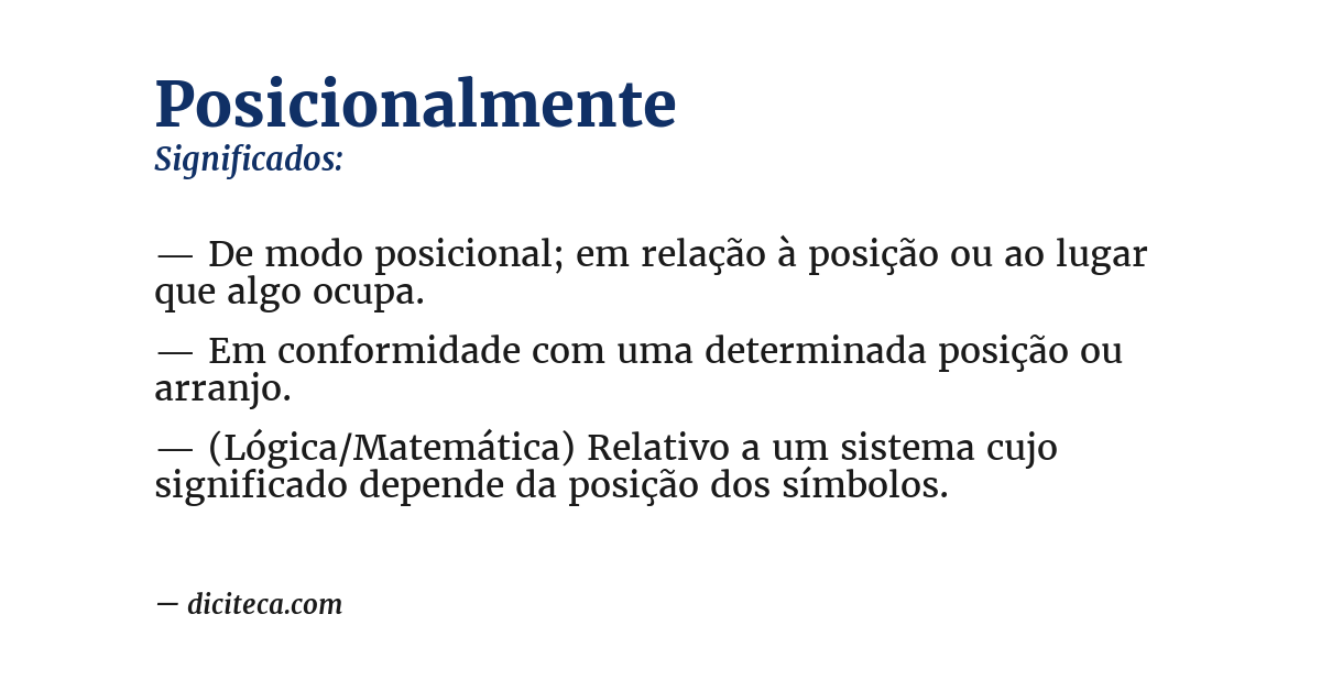 Significado de posicionalmente