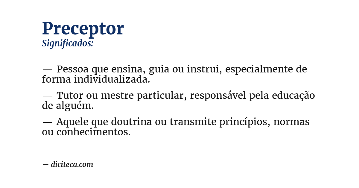 Significado de preceptor