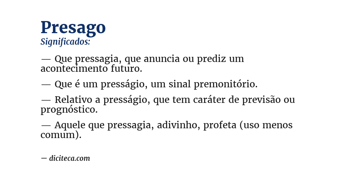 Significado de presago