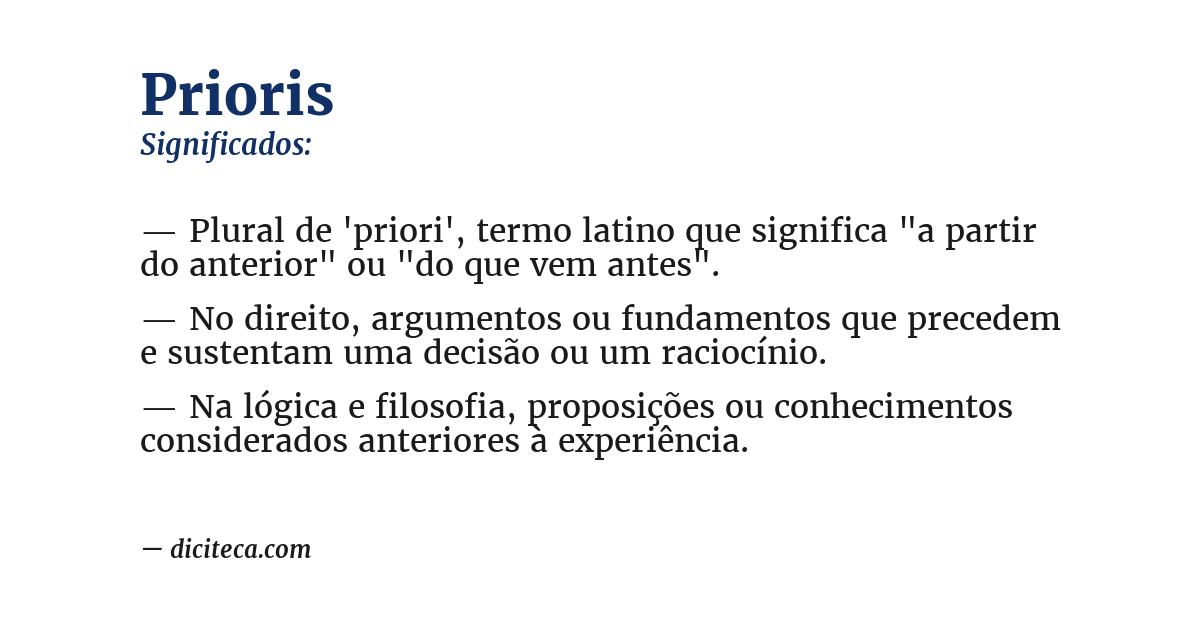Significado de prioris