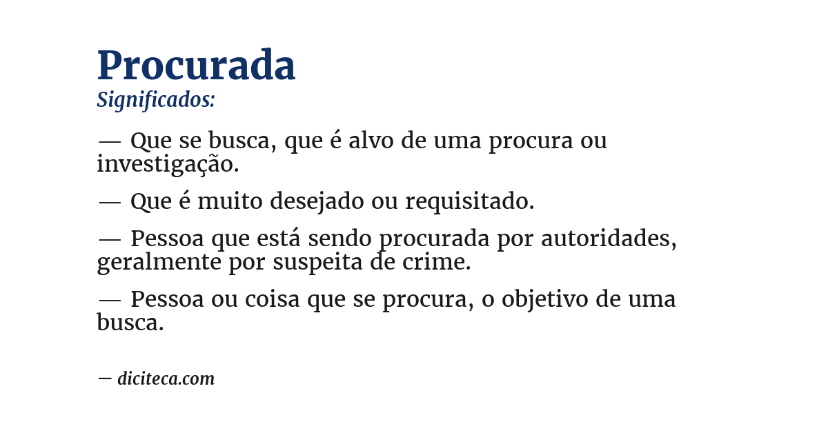 Significado de procurada