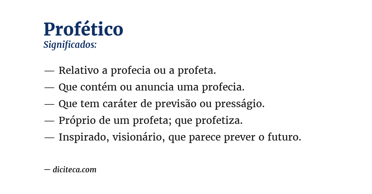 Significado de profético