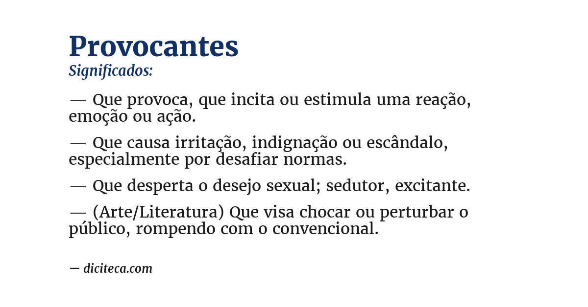 Significado de provocantes