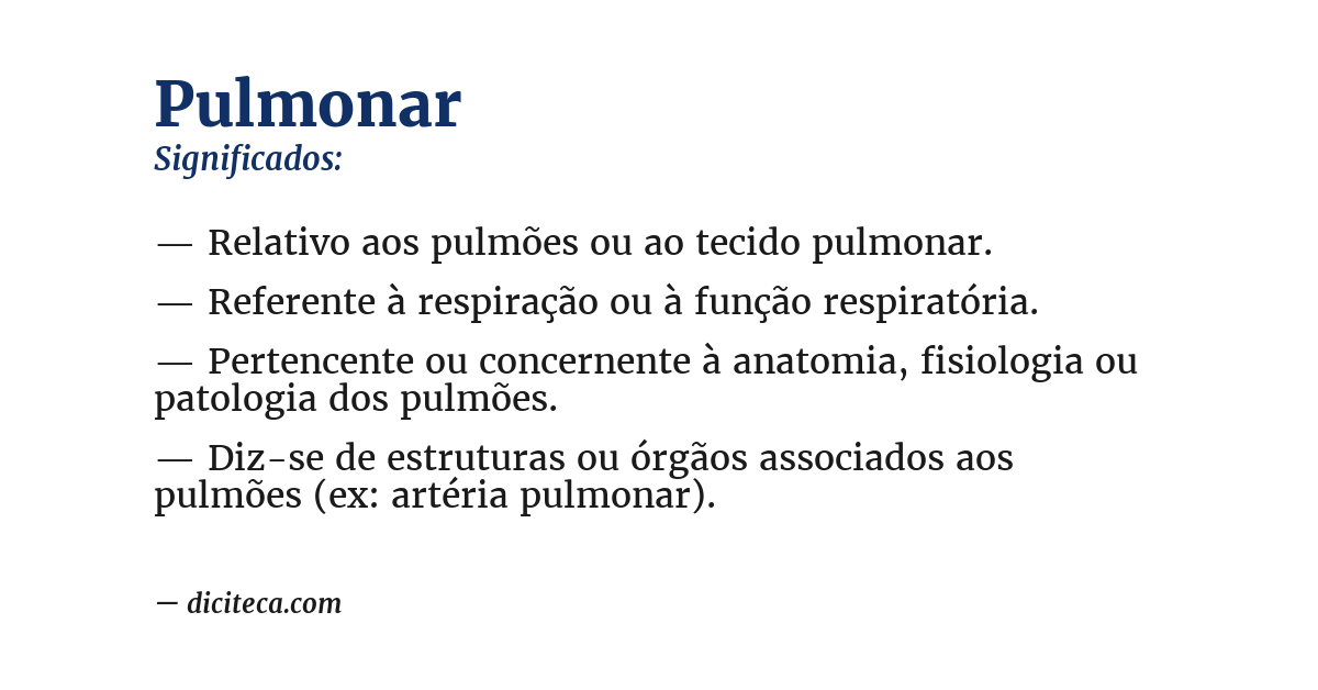 Significado de pulmonar