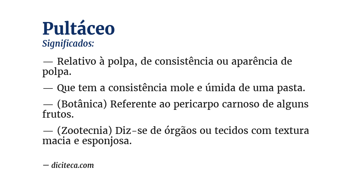 Significado de pultáceo