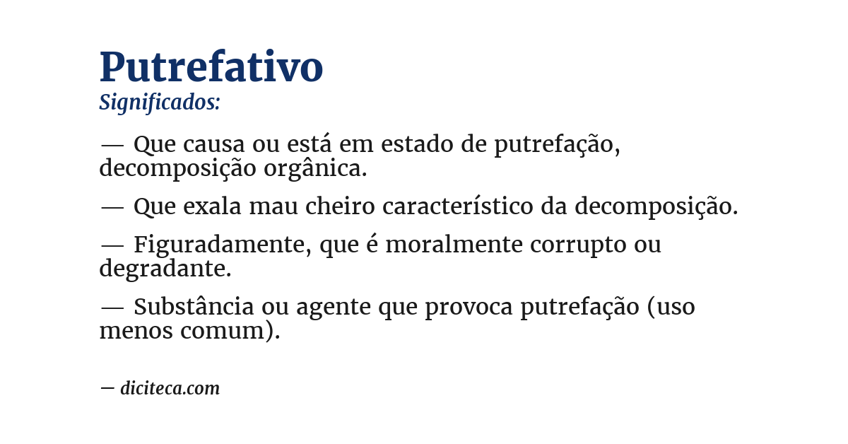 Significado de putrefativo