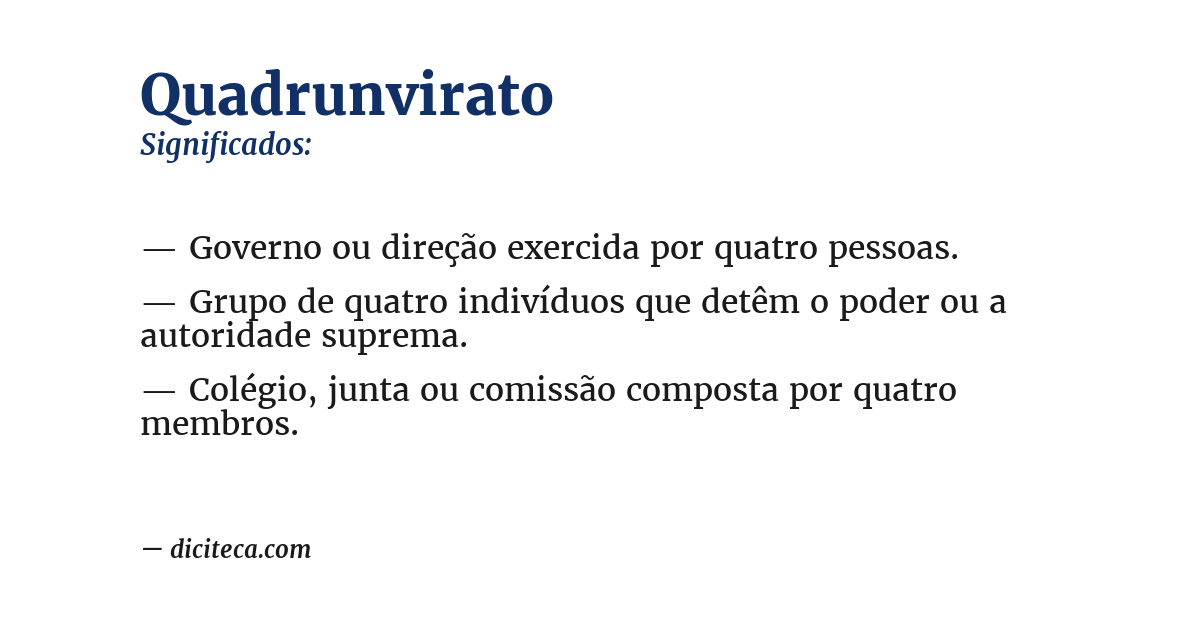 Significado de quadrunvirato