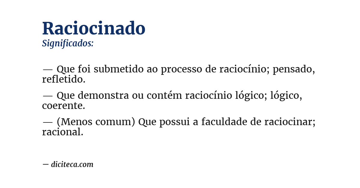 Significado de raciocinado