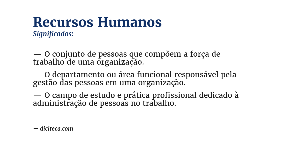 Significado de recursos humanos