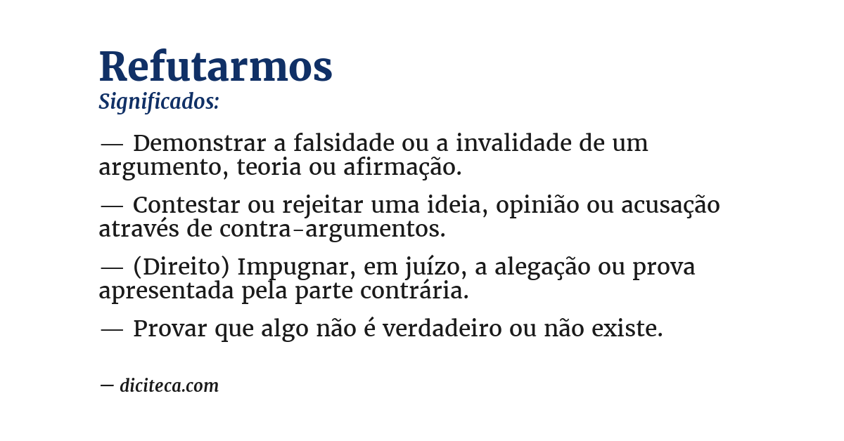 Significado de refutarmos