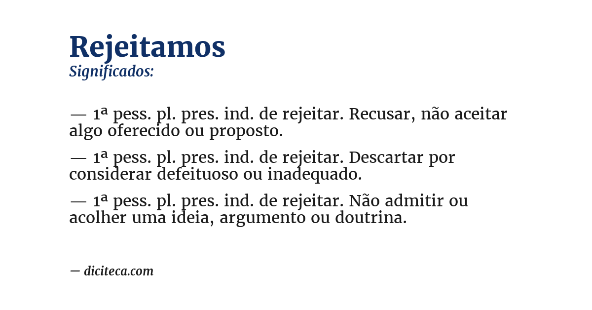 Significado de rejeitamos