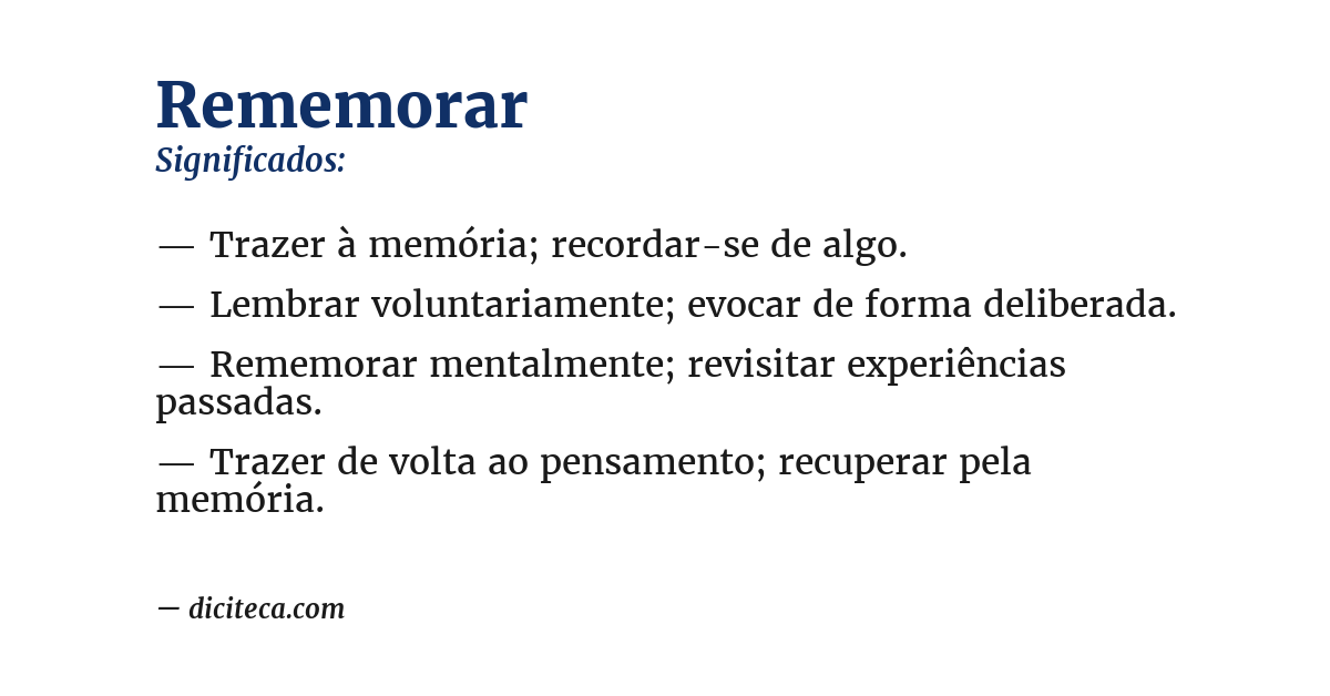 Significado de rememorar