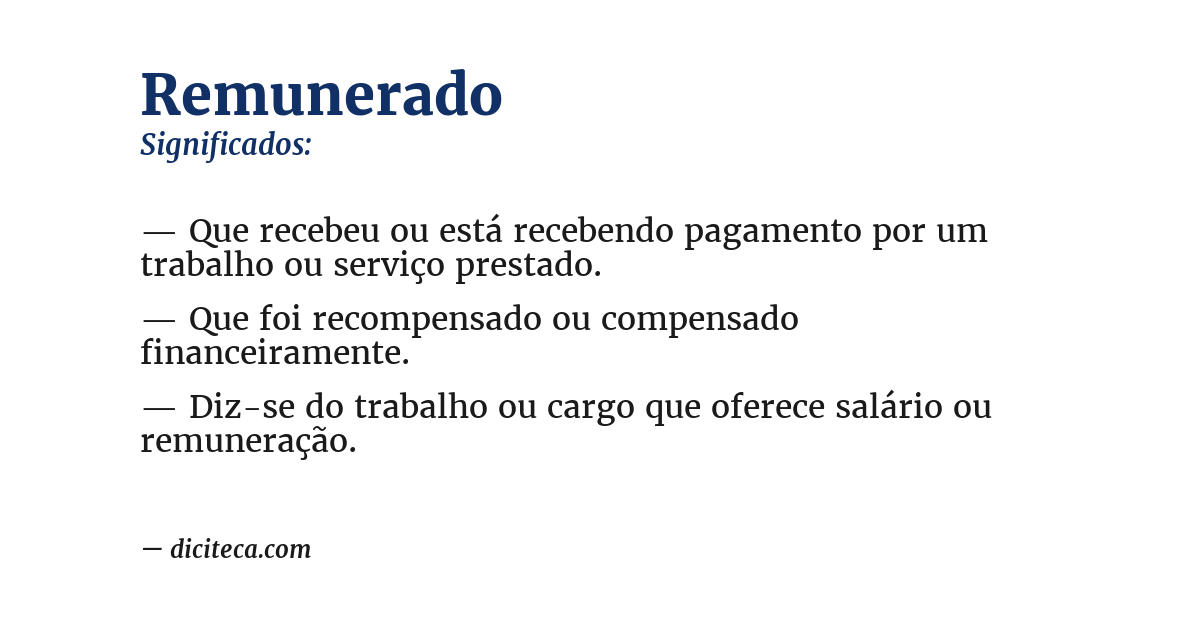Significado de remunerado
