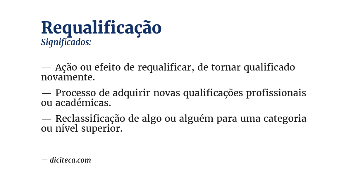 Significado de requalificação